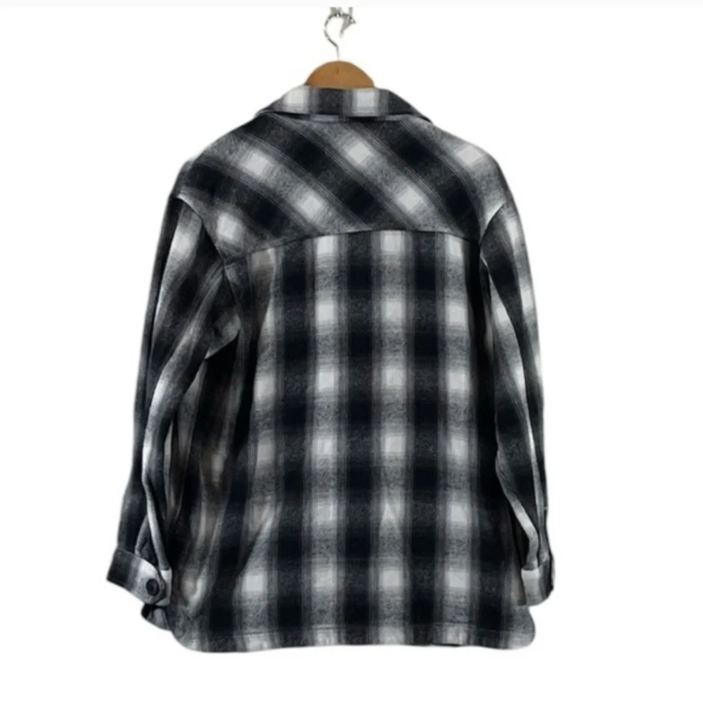 Lucky Brand Buffalo Plaid Black and White Women's Shirt/Jacket Shacket Size S - Picture 2 of 8